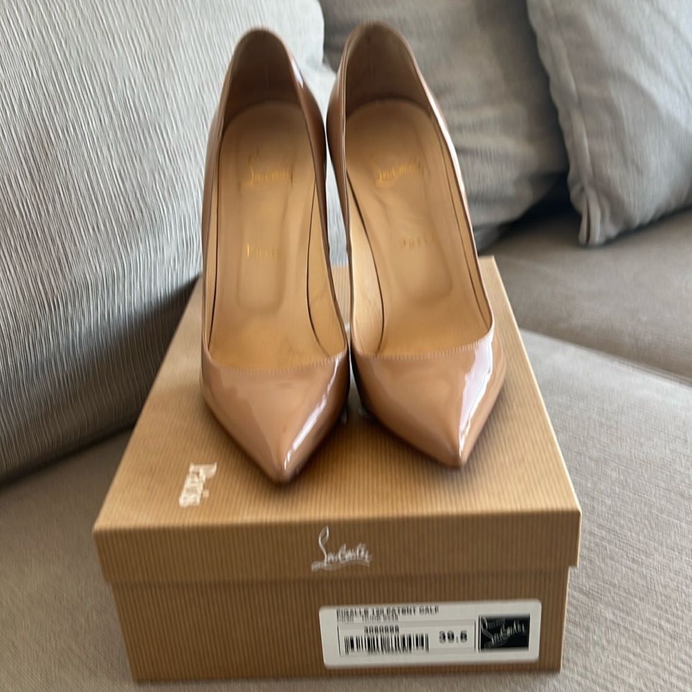 Christian Louboutin Pigalle 120 patent nude